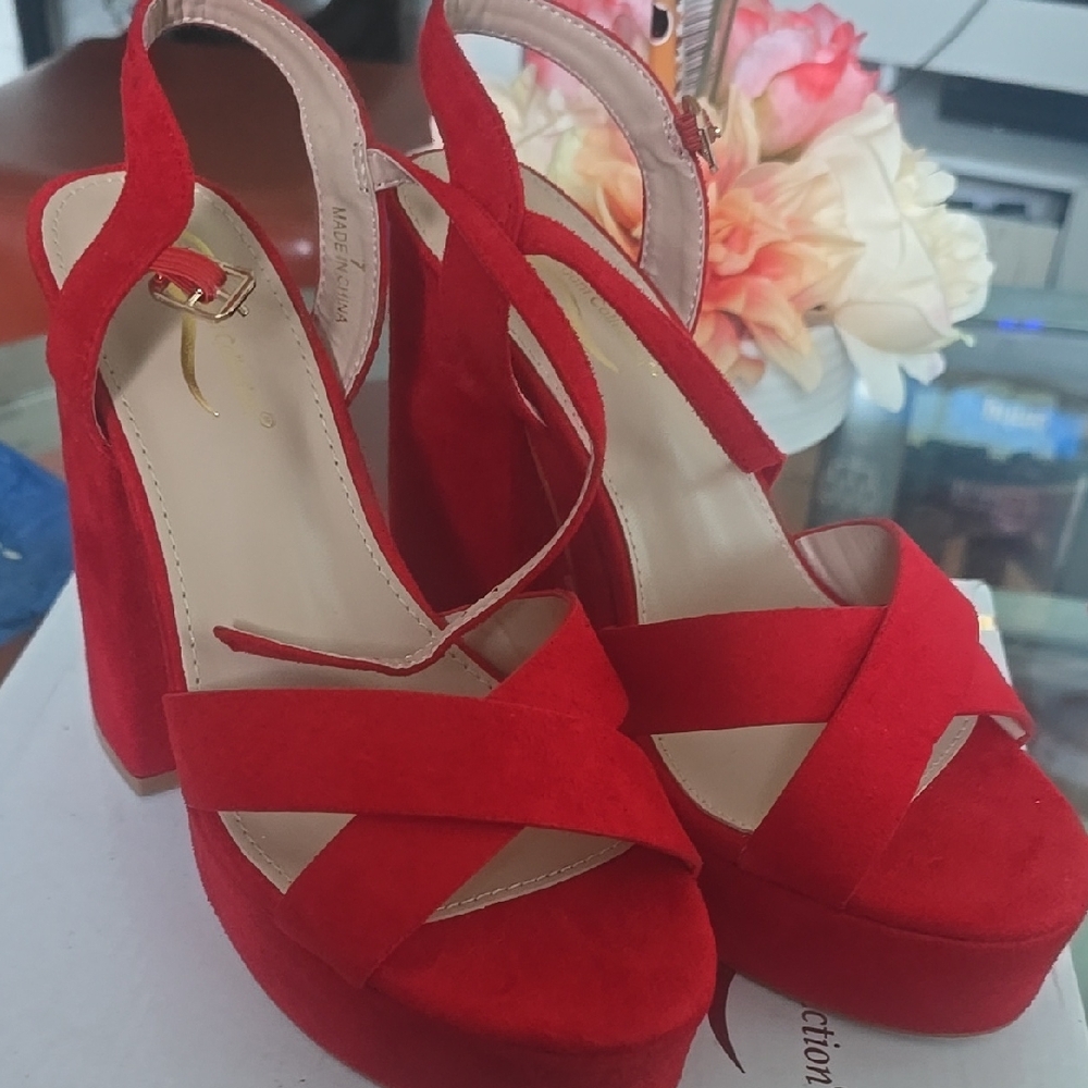 Elegant Red Platform Heels